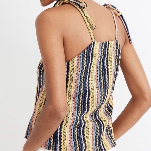 NEW Madewell Rainbow Crochet Stripe Tie-strap Tank US M - Picture 2 of 6